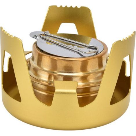 Le fourneau Réchaud de camping portable -vent vaporisable à alcool liquide avec support pour camping jardin barbecue Jaune (1/4)