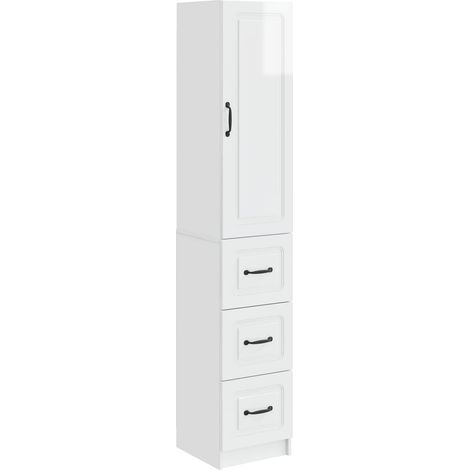 Set di armadi 2 pcs Bianco Lucido 33 x 34,5 x 87 cm vidaXL