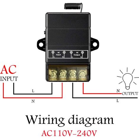 Commutateur de relais sans fil, 328FT 220V Relay 40A Commutateur RF sans fil pour appareils ménagers, pompes à eau, plafonniers et équipements (interrupteur à distance noir) (1/4)