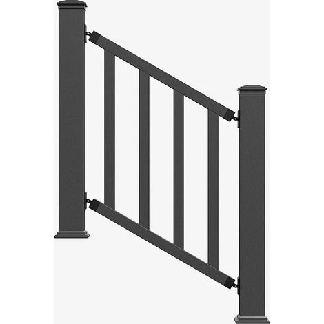 Garde-corps en composite à poser sur escalier - Kit de départ - H100 x L100 cm - Anthracite - GUARO (1/2)