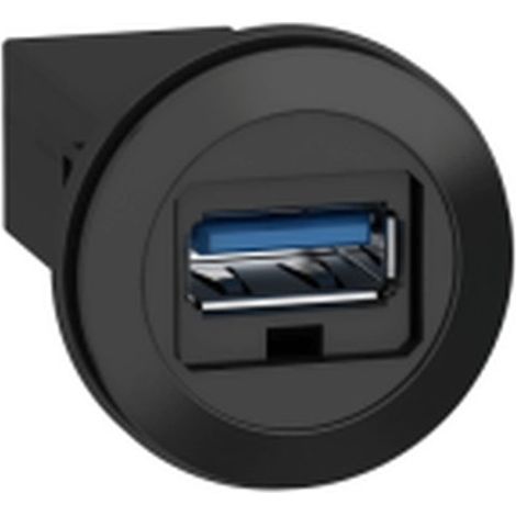Puerto USB 3.0 SCHNEIDER con velocidad de transferencia de hasta 5 Gbps y diseño compacto.