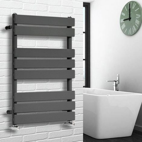 Flat Panel Heated Towel Rail Bathroom Rad Radiator Anthracite 800x600mm (1/6)