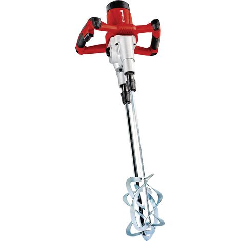 Einhell Mélangeur de peinture et de mortier TE-MX 1600 – 2 CE Twin (1600 W, transmission à 2 vitesses, y compris deux agitateurs pour malte Ø 120 mm)