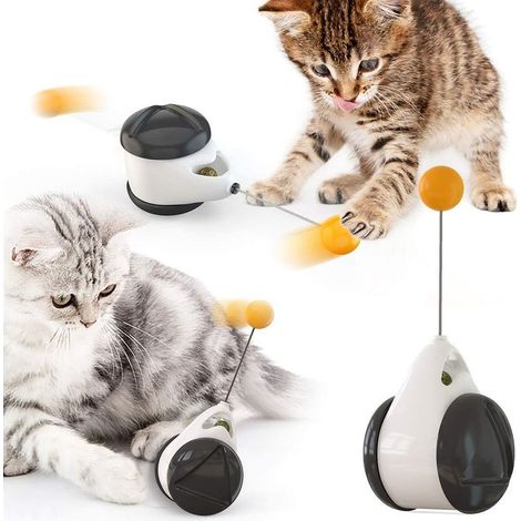 Jouet interactif pour chat - balanoire équilibrée - Balle rotative à 360 degrés - Avec herbe à chat - Stimule l\'instinct de chasse attrayant - Jouet d\'Entranement pour chat- (1/5)