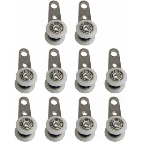 Lot De 10 Roulettes Pour Baies Vitrées Ou Portes Coulissantes - En Métal Et En Plastique - 4 X 1,9 Cm