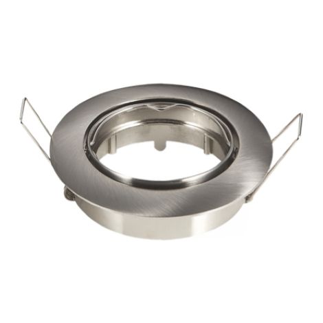 Support orientable pour spots led encastre's ronds nickel GU10 pour plaque de platre nickele'e