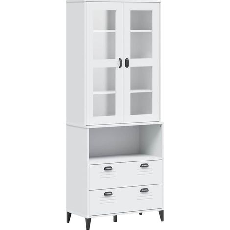 Maison Exclusive - Credenza VIKEN Bianca 80x40x200 cm in Legno Massello di Pino (1/5)