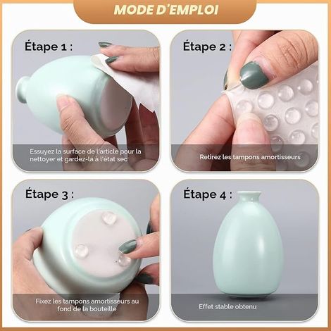 Patin Silicone Transparent Adhesif 8mm Autocollant Pieds Ronde Patin Antiderapant Silicone Tampon Amortisseur, Transparent Butée de Protection, Porte Meubles (1/4)