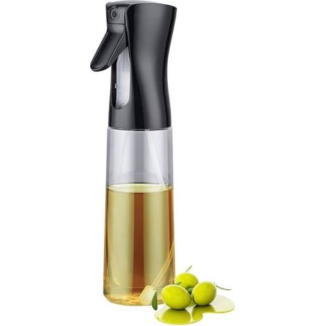 Spray per olio da cucina di alta qualità da 300 ml, spruzzatore per olio da cucina per friggitrice ad aria, nero (1/4)