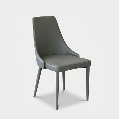 Silla de comedor sin reposabrazos en ecopiel Camille