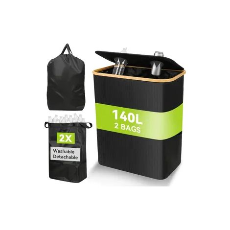 140L Faltbarer Flasche Recyclingbin, enthält 1 wiederverwendbare Innentasche, Recyclingflaschenlagerung, geeignet für Wohnzimmer, im Freien, Büro, Aufbewahrungsbox, Multifunktionale Aufbewahrungsbox,  (1/5)