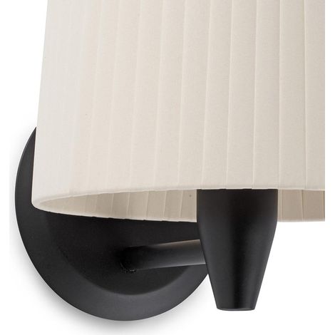 Faro SAMBA - Aplique de pared con pantalla negra, E27 (1/3)