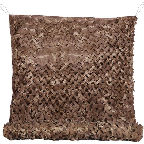 Malla de camuflaje, malla parasol exterior, malla de protección solar, 2 x 3 m, color camuflaje desértico. (1/5)