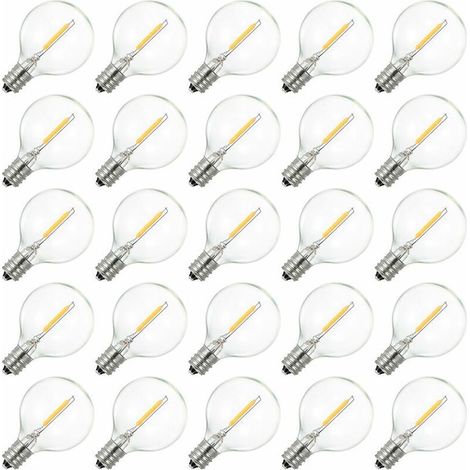 Ampoule LED G40 à globe AC230V, base E12, résistante à l'eau IP44, blanc chaud, idéale pour la décoration de maison, fêtes, mariages. (1/5)