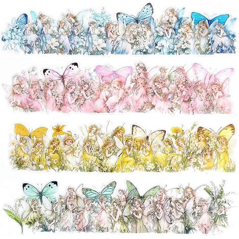 Set mit Blumenfee-Aufklebern – 160 transparente PET-Blumenaufkleber