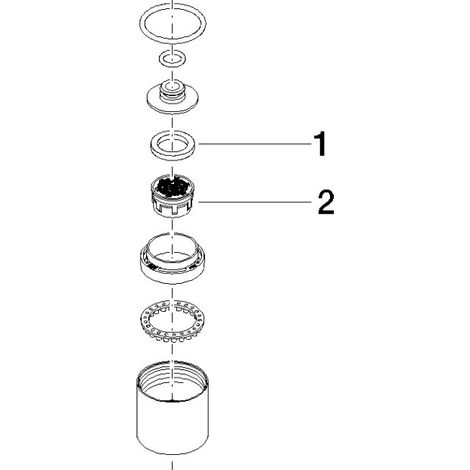 Tête d'aérateur de rechange DO 90120802000 D 26 x 32 mm, 8 l/min. Chrome (1/3)