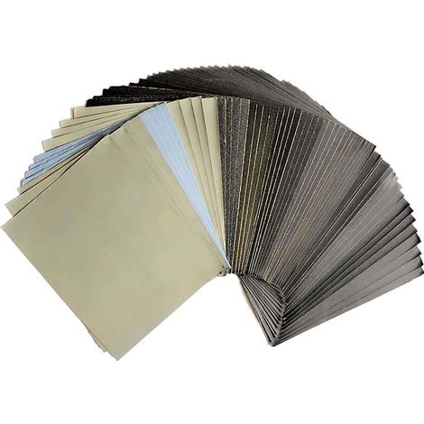 Papier de Verre Sec à l'Eau - 4.5 x 5.5 Pouces, Granulométrie 240-3000 5000 8000 10000 Pour le Ponçage de Métal et Polissage Automobile (42 Feuille) (1/5)