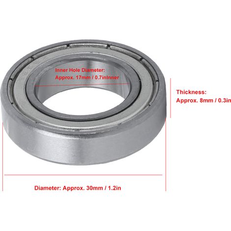 10 Pièces Roulements à Billes 6903Z pour Tour Accessoires Mécaniques Roulement à Gorge Profonde Acier Plat (1/5)