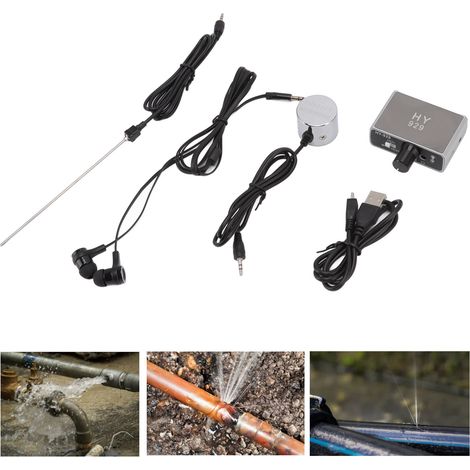 Détecteur de Fuite d'Eau Professionnel pour Tuyaux - Accessoires et Sonde Inclus Expédition avec Batterie Intégrée -KZQ