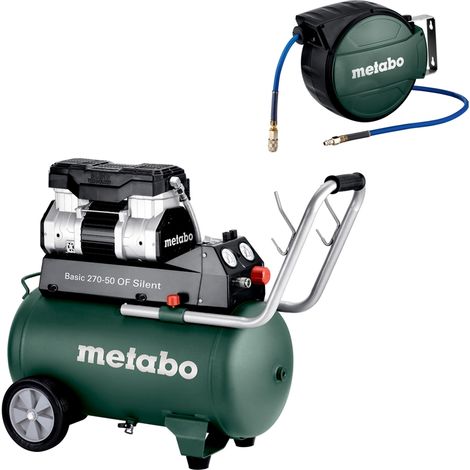 Metabo Basic 270-50 OF Silent Kompressor 1,5kW 10bar, 50L & Schlauchaufroller (1/5)