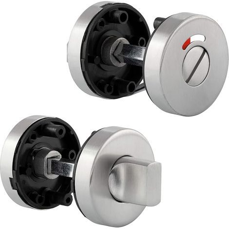 Paire de rosaces en acier inoxydable mat 1 paire - Paire de rosaces de porte pour portes de chambre Distance de vis : 38 mm F100582 Rosace de porte avec accessoires (1/5)