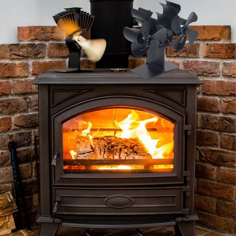 Ensemble ventilateur thermique à double moteur en métal pour radiateur, ventilateur de cheminée, ventilateur de poêle à bois, ventilateur de style Noël (1/5)