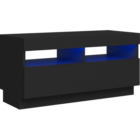 Mobile TV multimediale scaffale per televisione televisore buffet sala da pranzo soggiorno camera da letto con luci a LED 80 x 35 x 40 cm nero 020026619