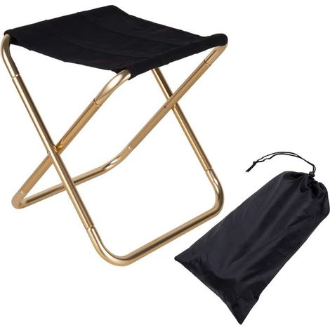 Tabouret pliant d'extérieur, tabouret pliant de camping en aluminium, tabouret de camping compact (22 x 25 x 27,5 cm) (1/5)