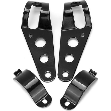 Support de fixation pour phare de moto en acier inoxydable noir, taille 1,5-2 pouces, grand format noir. (1/5)