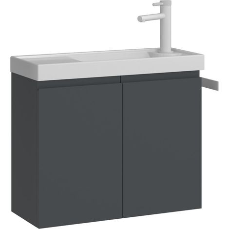 Mobile lavabo "Ferla 60" - 60 x 22 x 50 cm - Antracite opaco (1/3)
