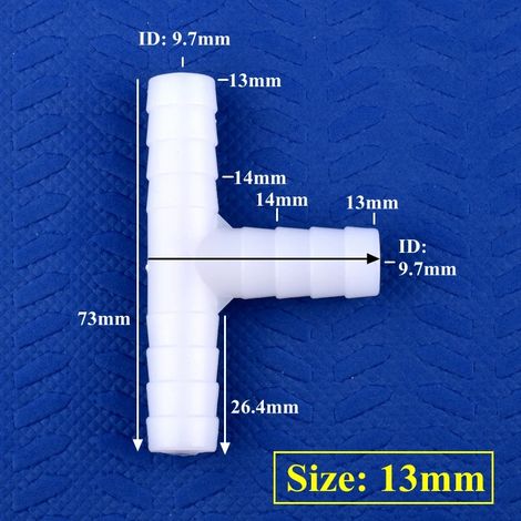 (13 mm - 20 pièces) Raccord en T blanc en PE, adaptateur pour réservoir d'aquarium, tuyau de pompe à air, raccords en forme de pagode, connecteurs pour tuyau d'irrigation de jardin (1/5)