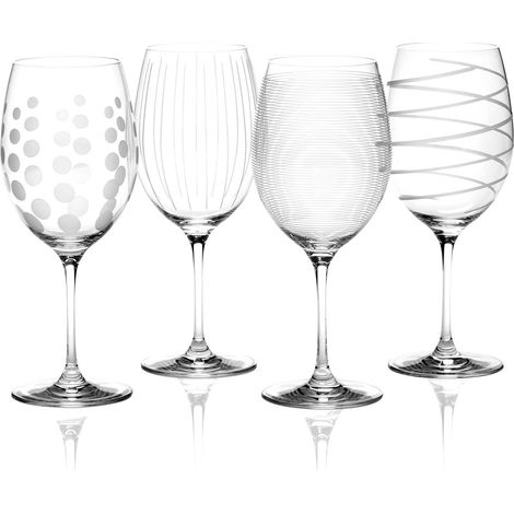Mikasa - Copas de cóctel para brindis, 290 ml, Juego de 4 Unidades, Vidrio, Plateado, 20 x 17 x 17 cm
