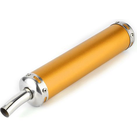 Pot d'échappement silencieux en acier inoxydable 20mm/0.8in, pièce modifiée pour moto 2 temps, couleur or, tubulure de sortie (1/5)