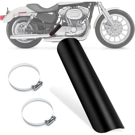 BUNTHAUS Bouclier Thermique de Moto, Universel Moto Chaleur Bouclier Métal Protection Echappement Moto avec Acier Inoxydable Attaches pour Majorité Motocross Bike, Noir, 1 Pièces (1/4)
