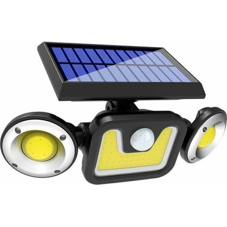 BRAVIX Pommeau de douche Lampe Solaire Extérieur Ultra Puissante 83LED avec Détecteur de Mouvement, Spot Solaire Etanche IP65 Eclairage Exterieur.(Facile à utiliser) (1/2)