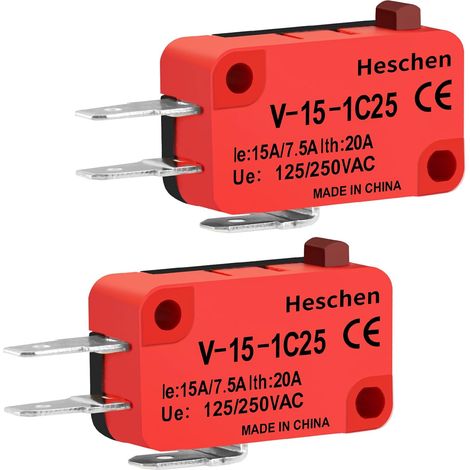 Micro commutateur V-15-1C25 SPDT Type de bouton 20A 250VAC 2 Pack (1/5)