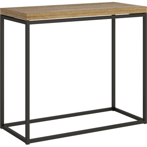 Consolle apribile 90x45/90 cm Nordica Libra Quercia Natura telaio Antracite (1/5)