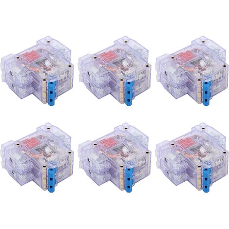 Lot de 6 disjoncteurs miniatures transparents DZ47‑63 2P 6‑63A avec protection de circuit par air (1/5)