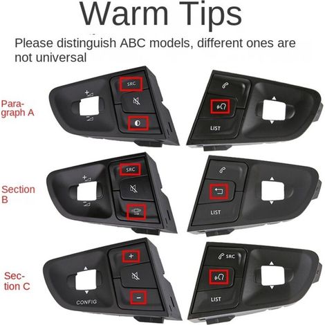 9822109077 9677976377 est applicable au commutateur à clé multifonction du volant Peugeot 408 et 308, au module de bouton du volant, pour contrôler l'audio, le téléphone, etc. (1/4)