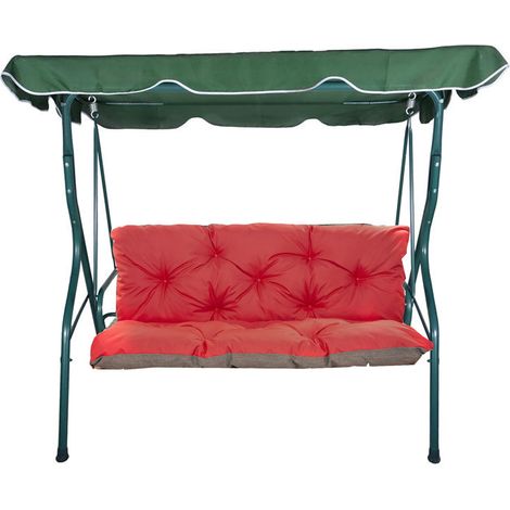 Coussins de balancelle extérieur 150 x 60 x 50cm, coussins pour balancelles 3 places, Rouge, SETGARDEN
