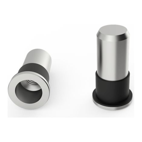 Ecrou Noyé Inox tête Plate borgne court avec enveloppe PE - Diamètre: M8 - serie: Longue