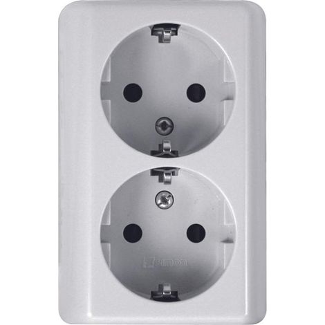 simon finstoc doble base  superficie blanco schuko 16 a ms540306 (1/2)