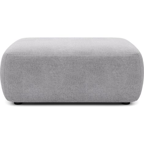 Pouf in Tessuto testurizzato grigio chiaro - DAVISO (1/3)