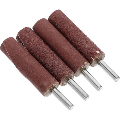 Lot de 4 Têtes Abrasives Cylindriques 6mm en Fer et Papier Abrasif pour Ponceuse à Lamelles, Polissage pour Bois et Métal, pour Réparations Maison et Projets DIY (1/5)