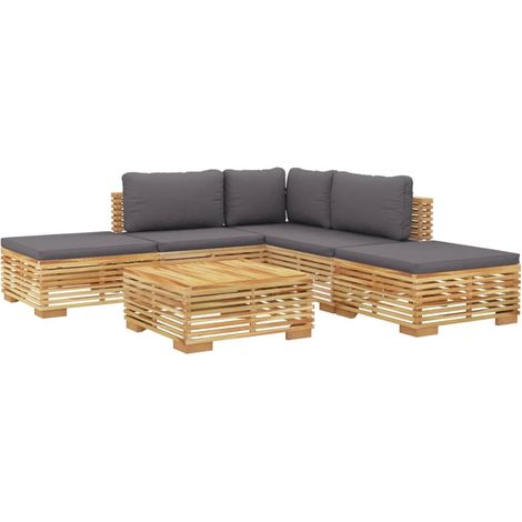 Set Divani da Giardino 6 pz con Cuscini Legno Massello di Teak vidaXL (1/4)