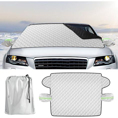 Randaco Scheibenabdeckung Auto Schutz Sonnenschutz PKW Thermo Auto Eisschutz Frontscheibenabdeckung Winter 145x113cm (1/4)