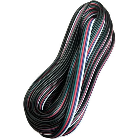 10 Metri Cavo Filo Elettrico Piattina Penta Polare 5X0,25 mmq Cavo di Prolunga Per Striscia Led RGBW