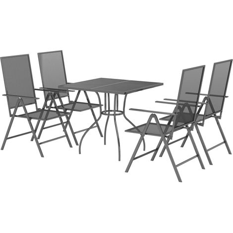 Set da Pranzo da Giardino 5 pz in Acciaio Antracite vidaXL (1/4)