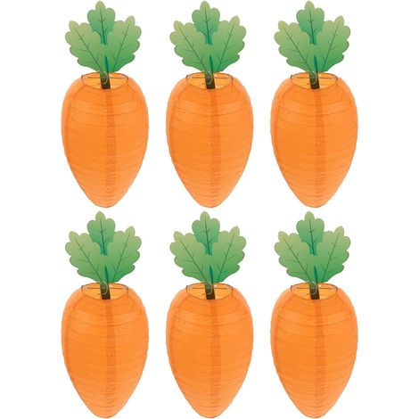 Lot de 6 Lanternes en Papier de Carotte, Légères et Décoratives, pour Décoration de Pâques Suspendue en Intérieur Patio (1/5)