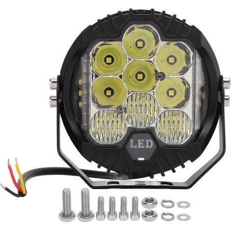 Jeffergarden Projecteur LED tout-terrain 5 pouces étanche IP67 90 W 5000 lm universel pour SUV, quad, UTV et bateau (blanc)